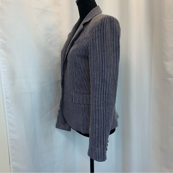 J. Crew navy white printed schoolboy blazer Sz 6 - Picture 3 of 14